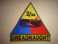 US Army 2nd Battalion 34th Armored Regiment DREADNAUGHT Patch 