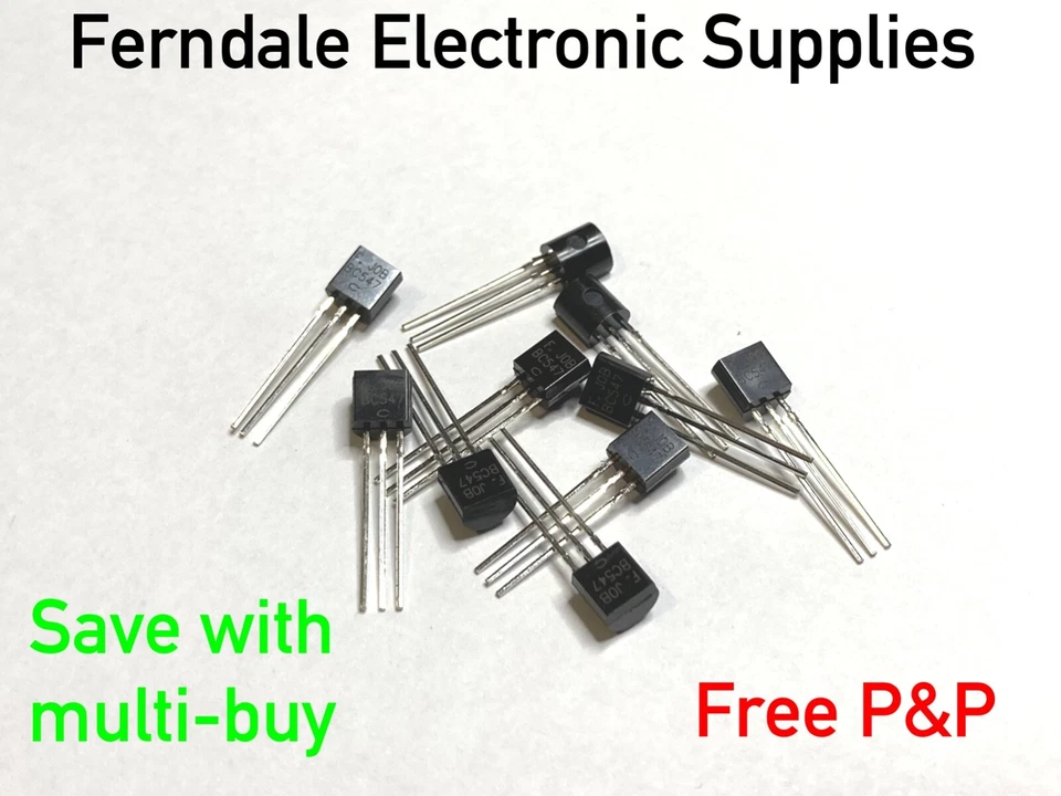 BC547C Silicon Transistor, NPN, 45V, 100mA, 500mW - Pack of 10 free p&p - Image 1 of 1