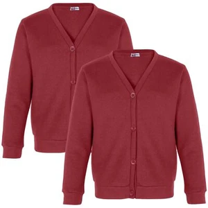Kids Girls Wine Scouts School Uniform Cardigan Pack Of 2 Fleece Cardigan 3-13 Yr - Picture 1 of 9