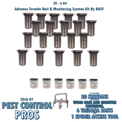Advance Ter mite Control Bait Station System 20 stations 6 Trelona 1 Spider Tool