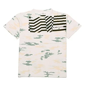 Golden Goose Men's GGDB Flag Camouflage Graphic T-Shirt in Cream - Picture 1 of 5