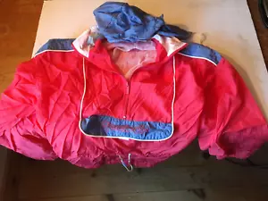 Reebok Vintage Windbreaker Pullover Women's medium 1/4 Zip Packable Hoodie Pink - Picture 1 of 6