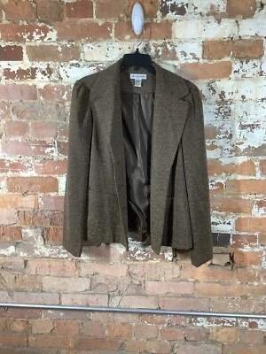 Chaqueta Blazer NEWPORT NEWS Marrón y BLANCO Forrada Talla 14 Foto 1 de 3