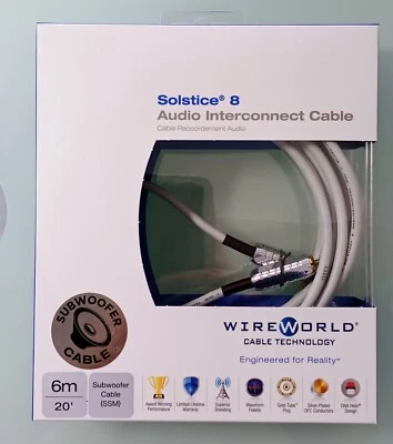 Wireworld Solstice 8 subwoofer cable, 6.0m, SRP £114.95 - 55% off - Image 1 of 2