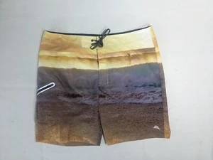 Clearance SIZE 38 Tommy Bahama Boardshorts MolokaiSunset Break 9"I UPF 30 Yellow - Picture 1 of 10
