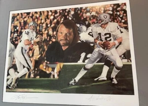 Ken Stabler Oakland Raiders signierter limitierter Druck Künstler Anthony Douglas - Bild 1 von 4