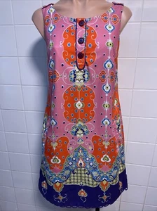 Maeve donna taglia S? Abito smanicato a tubino rosa con stampa bordi tasche - Foto 1 di 13