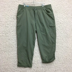 NEW Columbia Pants 2XL Adult Green Regular Fit Straight Cropped Cargo Womens XXL - Picture 1 of 15