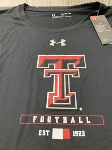MENS Under Armour  TEXAS TECH RAIDERS FOOTBALL LONG SLEEVE SHIRT 3XL BLACK NWT - Picture 1 of 3
