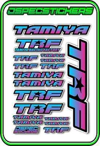 TRF TAMIYA RC STICKER REMOTE CONTROL STICKERS 418 RACING MODEL A5 R/C BLU/PINK B - Picture 1 of 8