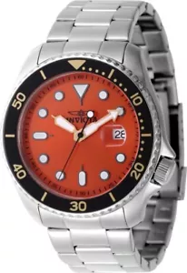 Invicta Pro Diver Silver 47159 SWISS Quartz 46Mm Orange Dial Date Men's Watch - Picture 1 of 12