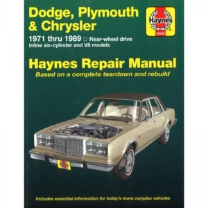 Dodge Plymouth Chrysler 6-Zylinder V8 1971-1989 repair manual Haynes - Bild 1 von 5