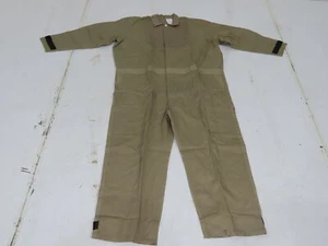 C08720 Fire Resistant Cotton Coveralls Khaki 4XL Hook Wrist/Ankl Closure - Picture 1 of 8