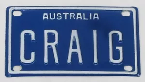 CRAIG NOVELTY NAME MINI TIN AUSTRALIAN LICENSE NUMBER PLATE - Picture 1 of 1
