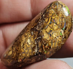 Polished Boulder Opal From Yowah Blue Yellow Green Matrix 36.65 Carat Lapidary - Picture 1 of 17