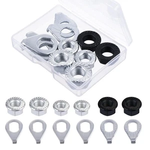 12Pcs Bike Axle Nut and Safety Washer Kit, Bike Nuts for Wheels, Mountain Bik... - Picture 1 of 7