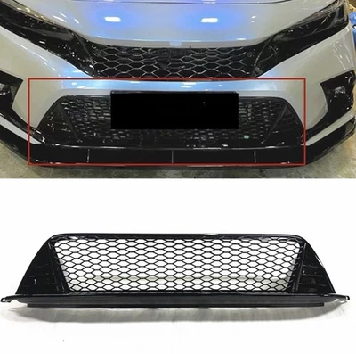 Gloss Black Front Bumper Lower Grille Mesh For Honda Civic 11th 2022-2024 2023 - Image 1 of 4
