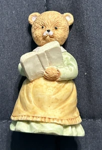 Vintage Sammlerstück Bär Figur Mama Bär mit Buch 1,5 Zoll - Bild 1 von 3