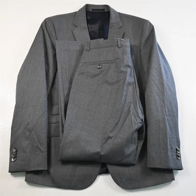 Kenneth Cole 36S 30x30 Gris Lana Tiburón Hombres Chaqueta Pantalones Traje Foto 1 de 4