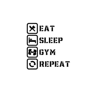 Eat Sleep Gym Repeat hochwertiger Vinyl Aufkleber - Picture 1 of 8