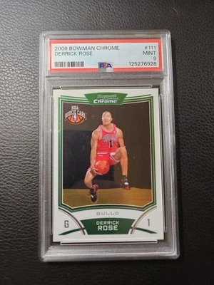 Bowman 2008 cromo #111 Derrick Rose novato radiocontrol PSA 9 Foto 1 de 2