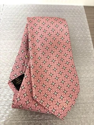 Corbata Louis Vuitton Rosa Todo Monograma Patrón Auténtico LV Seda Usada Foto 1 de 2