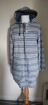 Seasalt Rain Linen Tin Cloth Coat Size 12 Blue Grey  - Image 1 of 4