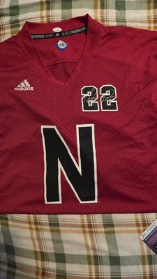 Camiseta de fútbol alternativa réplica autografiada de Rex Burkhead. 2012 Foto 1 de 4