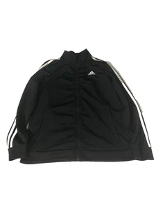 Adidas Women's White 3-Stripes Track Jacket L(14/16) Black - Picture 1 of 5