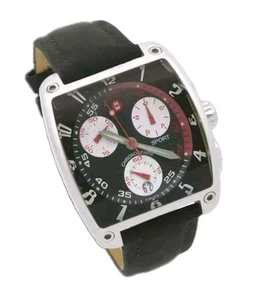 Michele Stainless Steel Leather Band Chrono Wristwatch with Box Papers #WB683-10 - Picture 1 of 6