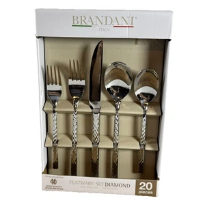 Set Posate Brandani Italy Diamond Hotel Collection Alta Qualità Acciaio Inox 20pz - Foto 1 di 4