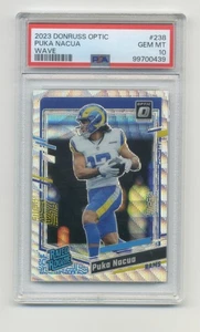 Donruss Optic Football 2023 PUKA NACUA WAVE PSA 10 222/300 ROOKIE - Foto 1 di 2