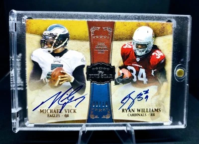 2011 TOPPS FIVE STAR MICHAEL VICK & WILLIAMS DUAL ON CARD AUTO AUTOGRAPH SP #/10 - Image 1 of 4
