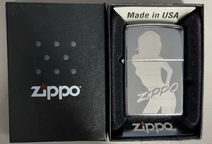 ZIPPO 2004 SEXY SILHOUETTE PINUP GIRL POLISHED CHROME FEUERZEUG UNGEBRANNT N BOX d653 - Bild 1 von 6