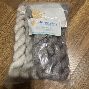 Inara Wrap Yarn Kit Long  Size Petrified Gradient 6x125 yd skeins 100% Merino - Picture 1 of 4
