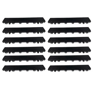 Ineinandergreifende Garagenboden Fliesen Kanten schwarz 12er Pack glatter Übergangskanten-Set - Bild 1 von 11