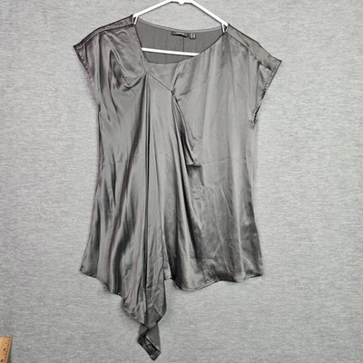 Camisa asimétrica manga corta gris oscuro MEXX para mujer talla 36 100 % seda nueva Foto 1 de 4