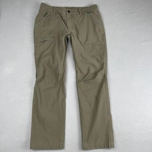 Mountain Hardwear Pants Mens 36x30 Olive Green Cotton Canvas Hiking Zip Fatigues - Picture 1 of 22