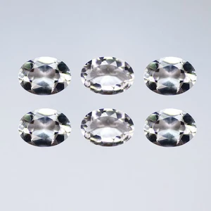 3.39Ct VVS [6 Pcs Lot] First-class Oval 7.1 x 5.1 MM White 100% Natural PETALITE - Picture 1 of 5