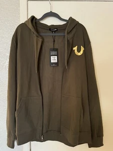 True Religion Metallic City Buddha Zip Hoodie XL - Picture 1 of 4