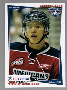 2010/11 Tri-City Americans - ZACHARY YUEN [Kunlun Red Star] KHL