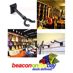 2 in 1 Steel Wall Mount or Slat Wall Guitar Hanger Swivel Lock Angle 180 degrees - Picture 1 of 3