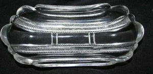 U.S. GLASS CO. BANANA SPLIT DISH PANEL ZIPPER IOWA PATTERN CIRCA 1905 - Bild 1 von 1