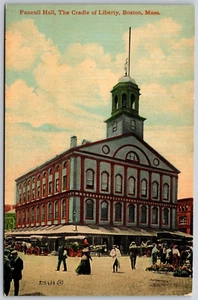 Postcard Massachusetts Boston Faneuil Hall Cradle of Liberty - Picture 1 of 2
