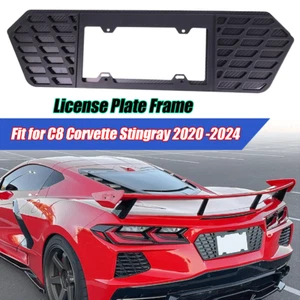 Rear License Number Plate Frame For Corvette C8 2020-2024 w/ Real Carbon Fiber - Foto 1 di 24
