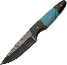 Damascus DM-1293TR Buffalo/Turq Damascus Steel Fixed Blade Knife