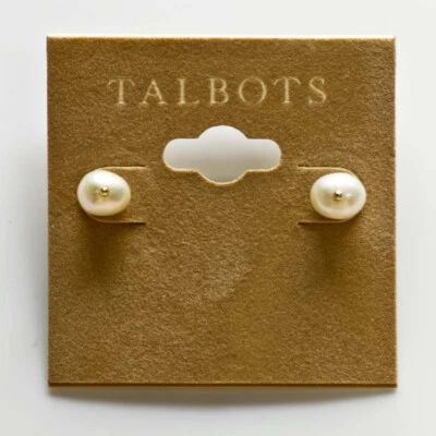 Nuevos aretes pequeños Talbots perlas reales regalo moda mujeres fiesta espectáculo joyería Foto 1 de 4
