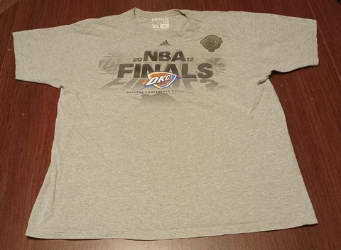 Adidas NBA 2012 Finals OKC Men's Graphic T-shirt XL Gray Cover