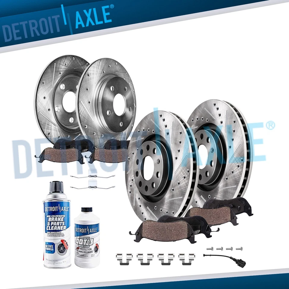 320mm Front Rear Rotors + Ceramic Brake Pads for 2005 2006-2009 Audi A4 Quattro - Image 1 of 4