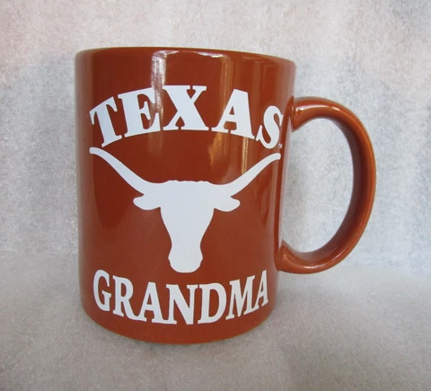 Texas Grandma Coffee Mug Cup University of Texas UT Longhorns Double-Sided Cover